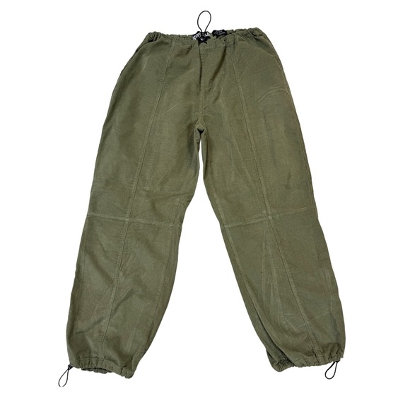 Girlish Pants - Girlish Utility Jogger‎ Pants Womens L Olive Green Excellent Corduroy Bungee Hem